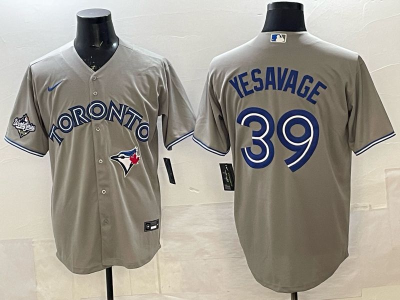Men 2025 Nike Toronto Blue Jays #39 Yesavage Grey Game MLB Jersey 02